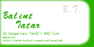 balint tatar business card